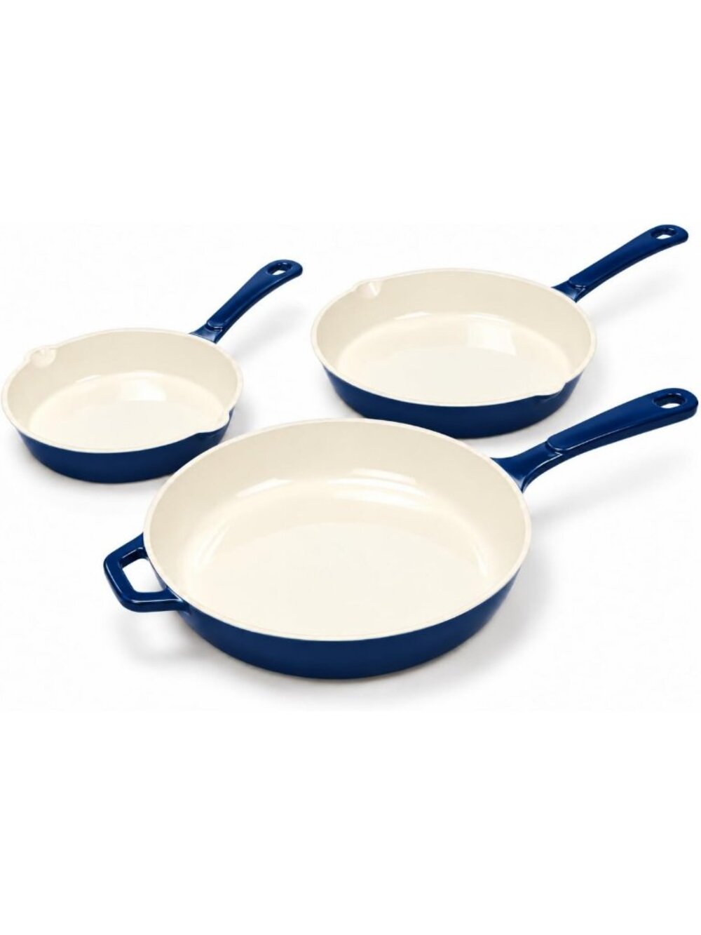 Enameled Nonstick Cast Iron Skillet Set - 3 Versatile Cookware Essentials
